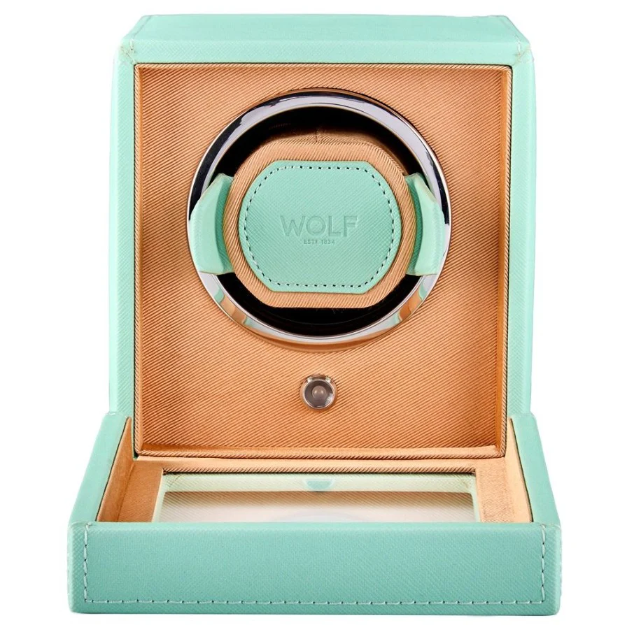 Wolf Cub Single Watch Winder with Cover Mint/Peach - Image 4