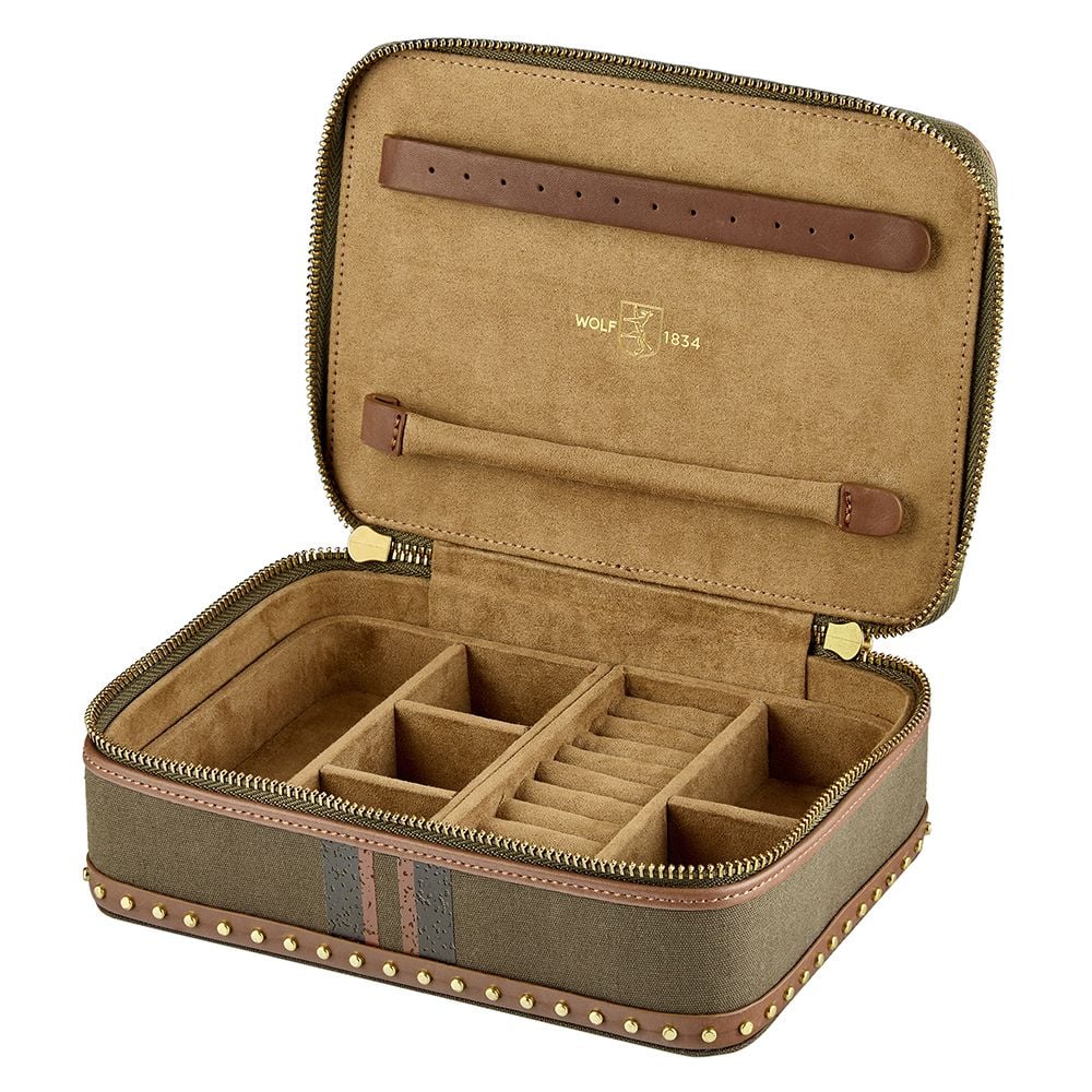 WOLF Ida 190th Anniversary Khaki Zip Jewellery Case - ONLINE EXCLUSIVE - Image 3