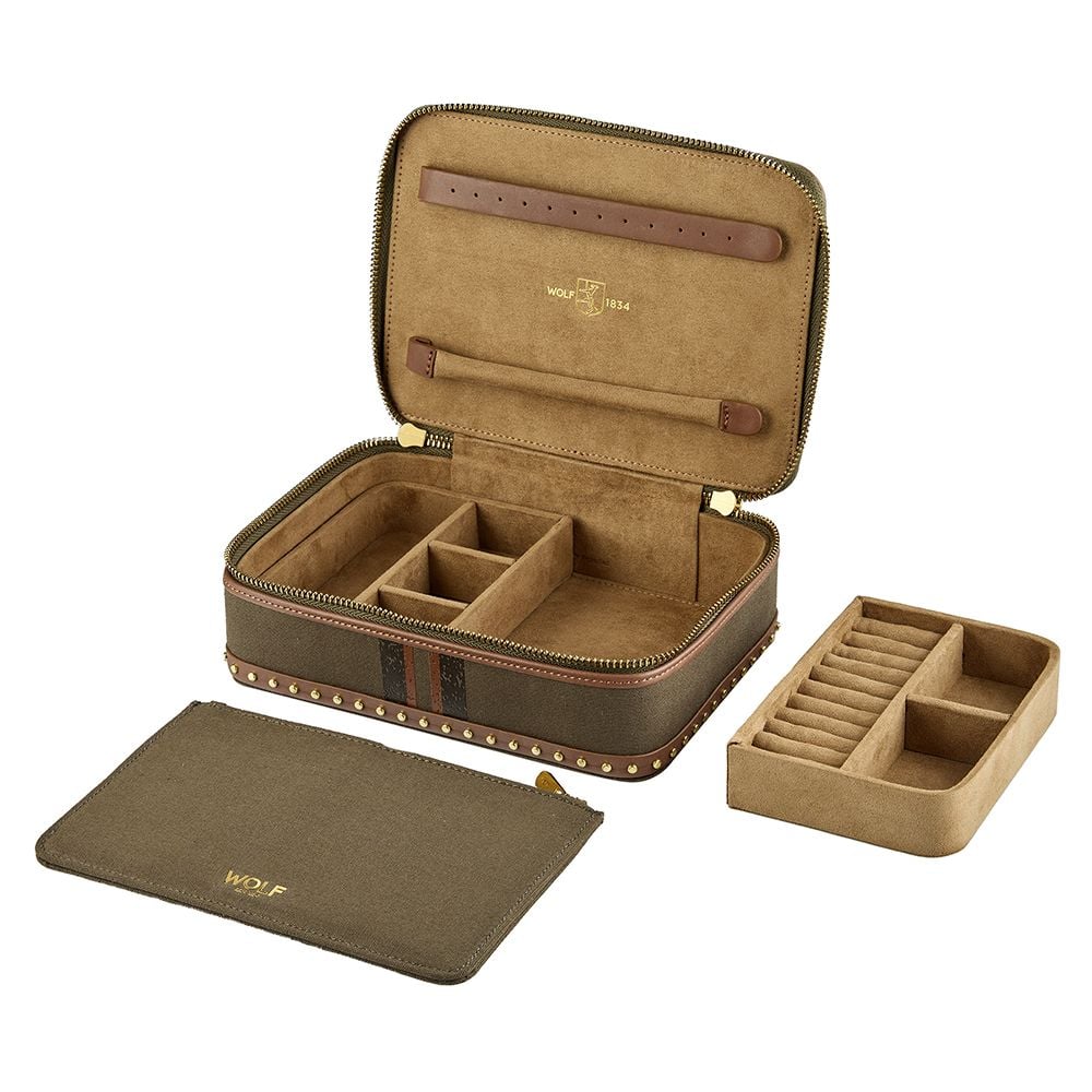 WOLF Ida 190th Anniversary Khaki Zip Jewellery Case - ONLINE EXCLUSIVE - Image 4