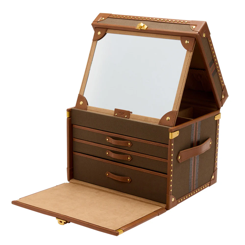 WOLF Ida 190th Anniversary Khaki Trunk Jewellery Box - Image 3