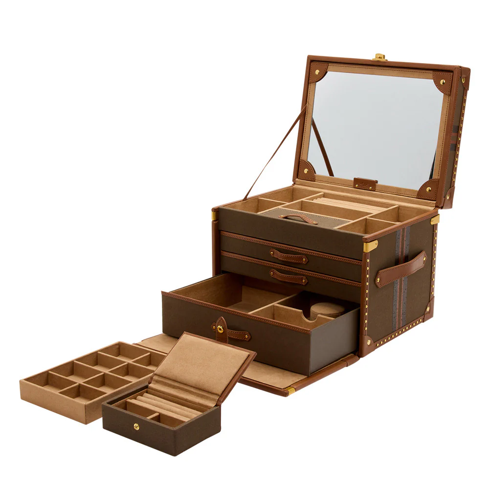 WOLF Ida 190th Anniversary Khaki Trunk Jewellery Box - Image 6