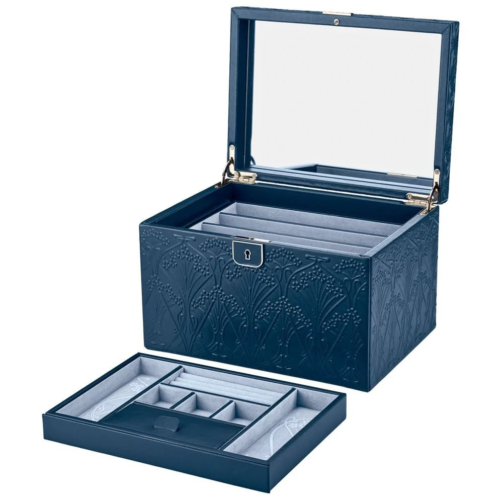 WOLF X LIBERTY All Over Ianthe Large Jewellery Box - Navy - ONLINE EXCLUSIVE - Image 4