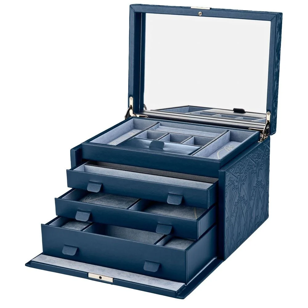 WOLF X LIBERTY All Over Ianthe Large Jewellery Box - Navy - ONLINE EXCLUSIVE - Image 5