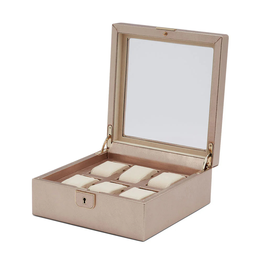 WOLF Palermo 6 Piece Rose Gold Watch Box - Image 2