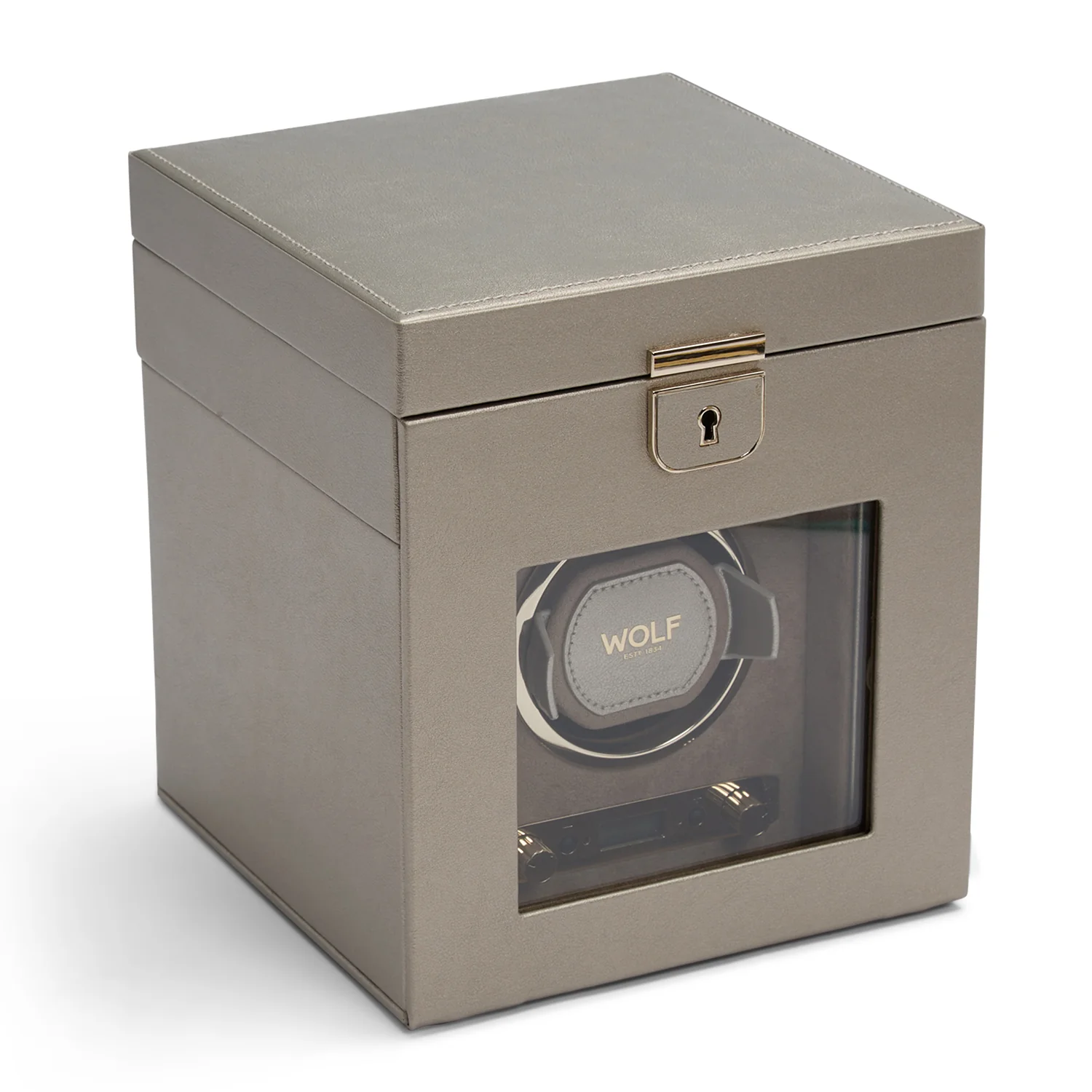 WOLF Palermo Single Watch Winder With Jewellery Storage - Image 4