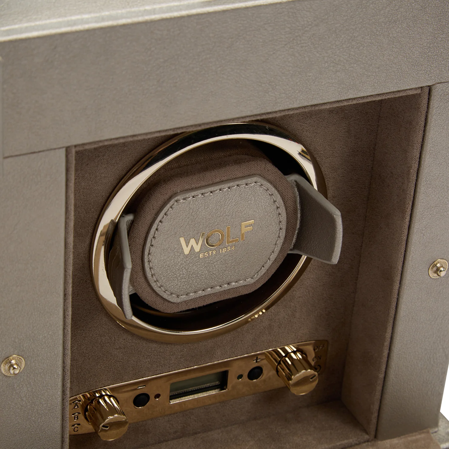 WOLF Palermo Single Watch Winder With Jewellery Storage - Image 8