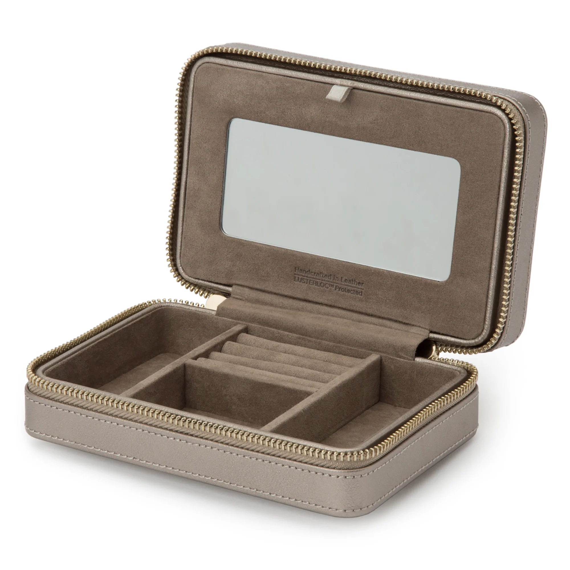 WOLF Palermo Pewter Zip Travel Jewellery Case - Image 2