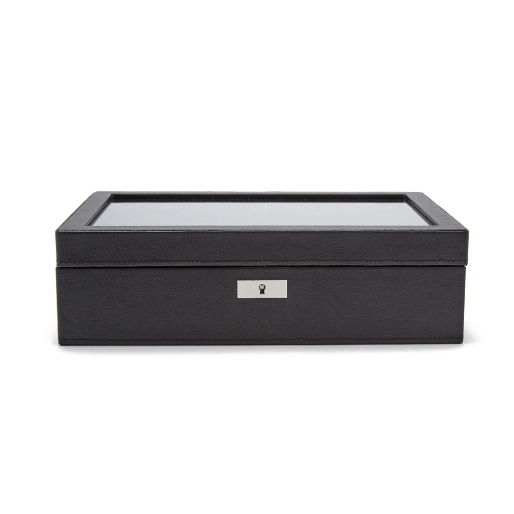 WOLF Roadster 10 Piece Black Watch Box