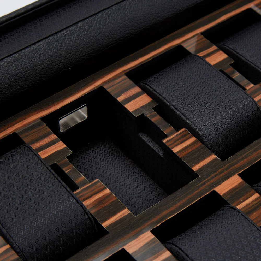 WOLF Roadster 10 Piece Black Watch Box - Image 2