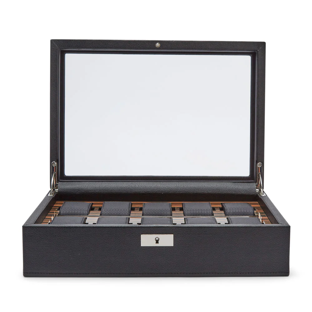 WOLF Roadster 10 Piece Black Watch Box - Image 4