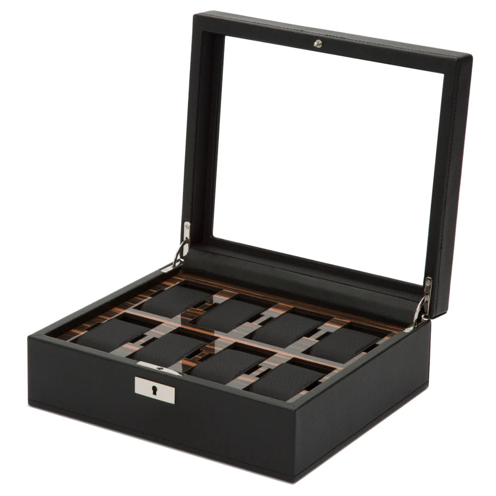 WOLF Roadster 8 Piece Black Watch Box - Image 2
