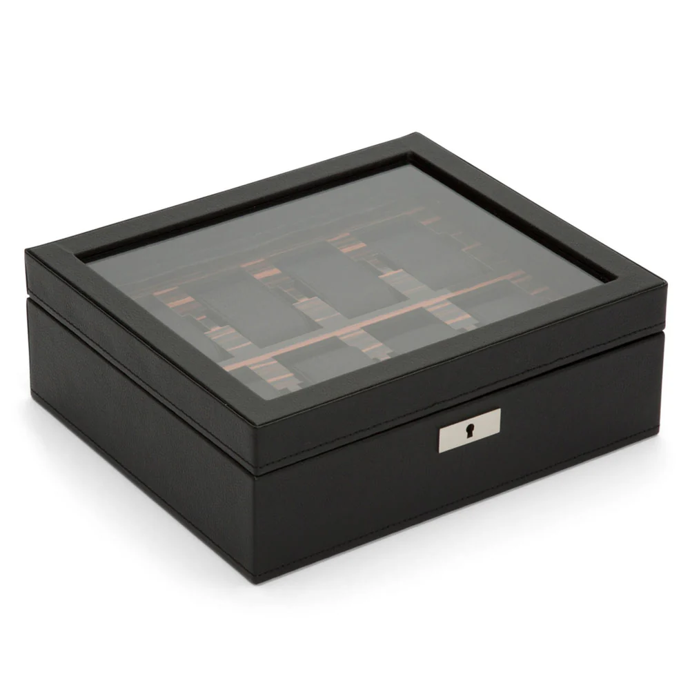 WOLF Roadster 8 Piece Black Watch Box - Image 3