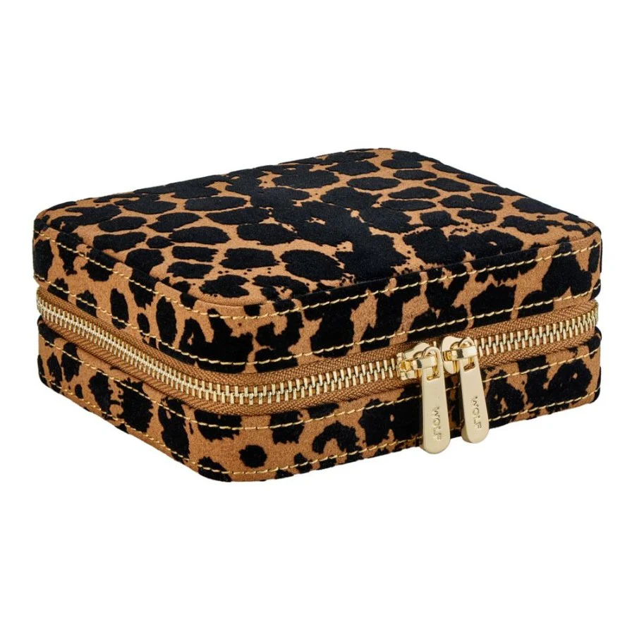 Wolf Savanna Leopard Print Jewellery Zip Case - Image 2