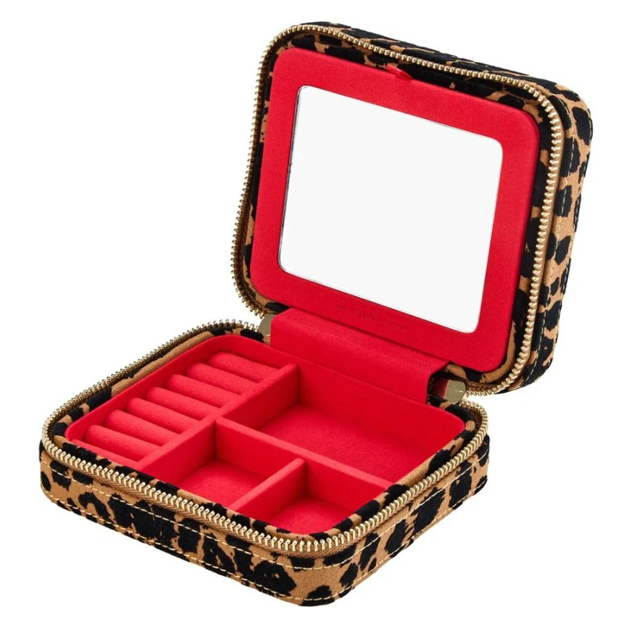 Wolf Savanna Leopard Print Jewellery Zip Case - Image 3