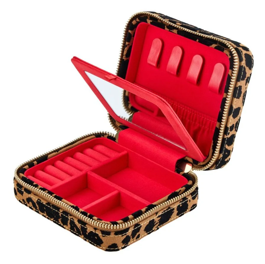 Wolf Savanna Leopard Print Jewellery Zip Case - Image 4