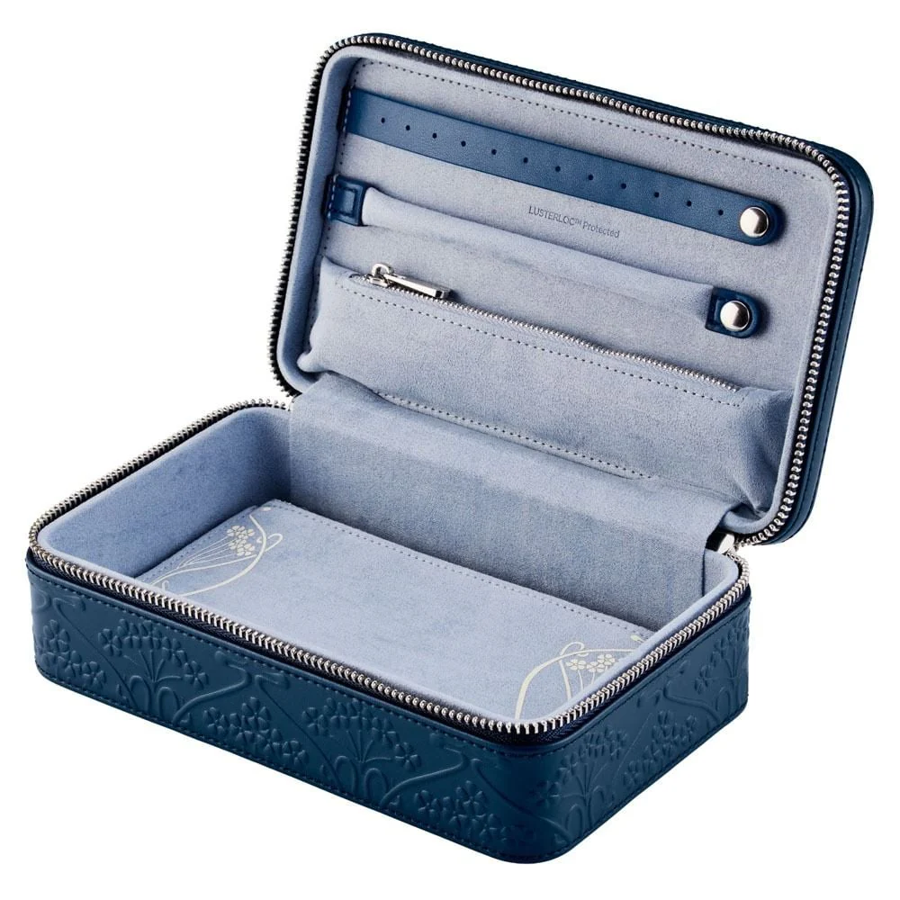 WOLF X LIBERTY All Over Ianthe Medium Jewellery Zip Case - Navy - Image 3