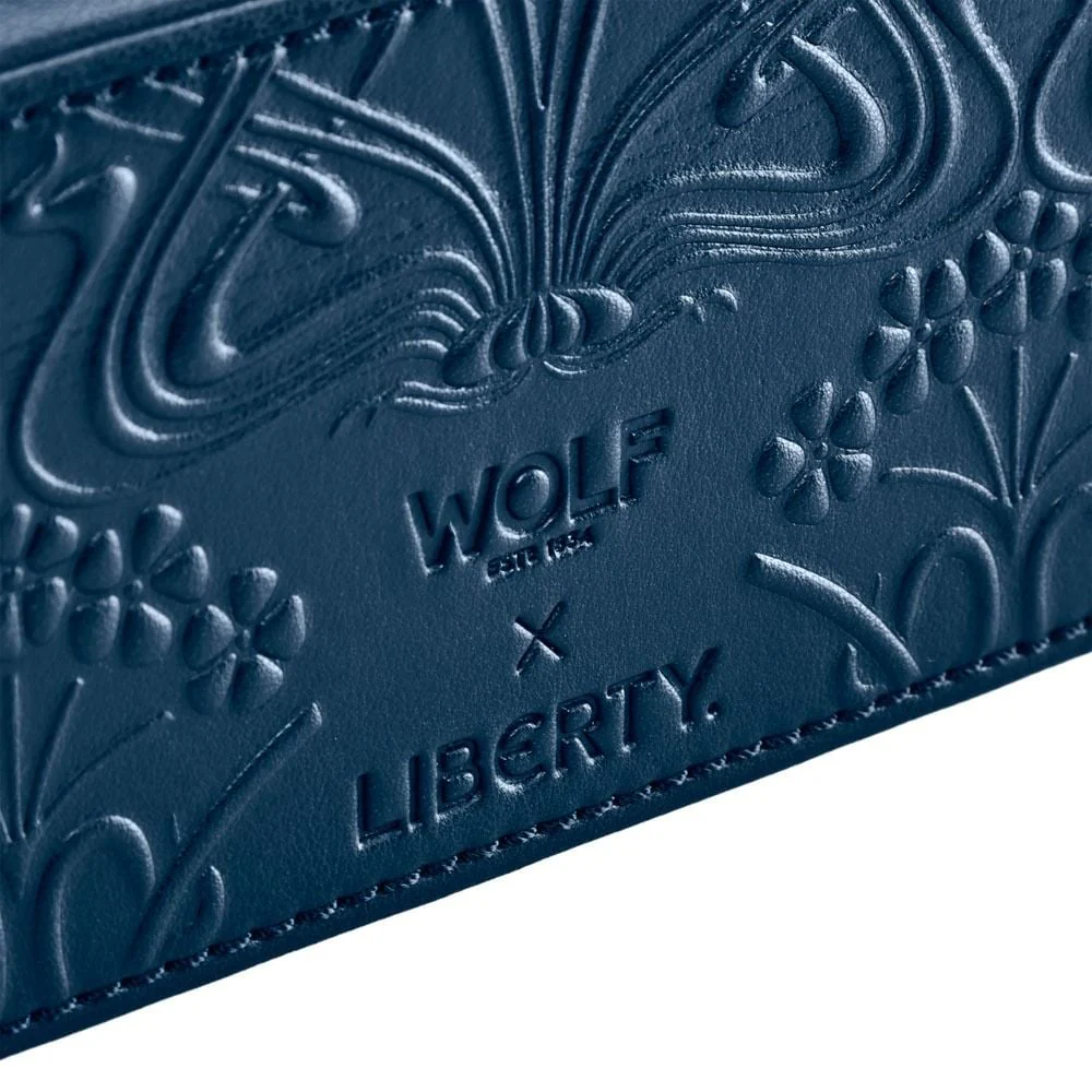 WOLF X LIBERTY All Over Ianthe Medium Jewellery Zip Case - Navy - Image 6