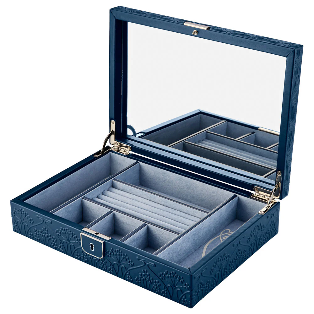 WOLF X LIBERTY All Over Ianthe Medium Navy Jewellery Box - Image 2