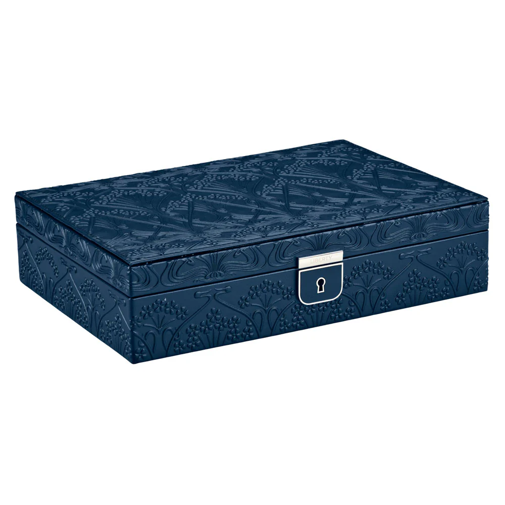 WOLF X LIBERTY All Over Ianthe Medium Navy Jewellery Box - Image 3