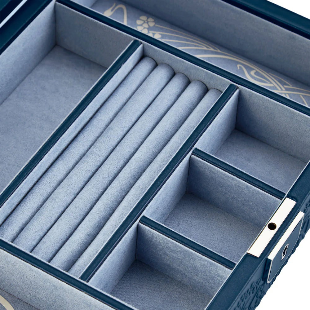 WOLF X LIBERTY All Over Ianthe Medium Navy Jewellery Box - Image 4
