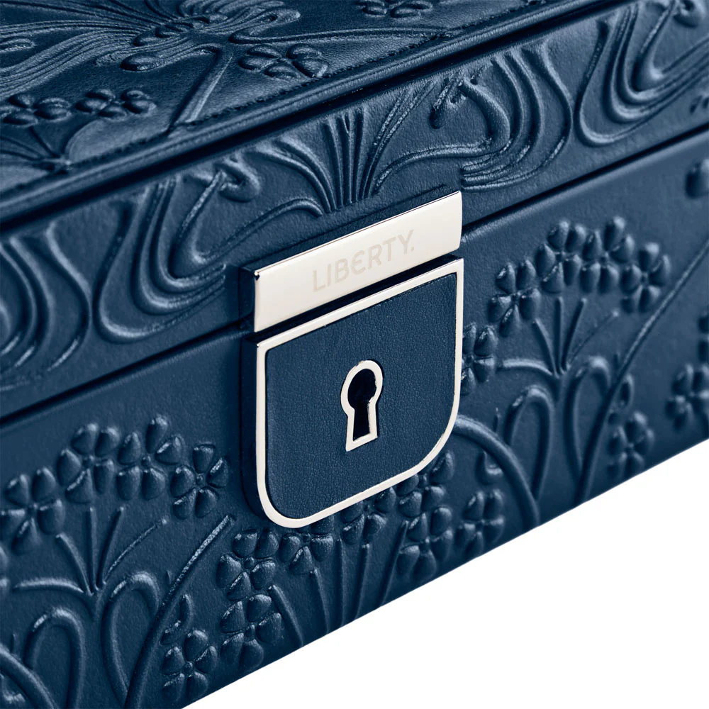 WOLF X LIBERTY All Over Ianthe Medium Navy Jewellery Box - Image 5