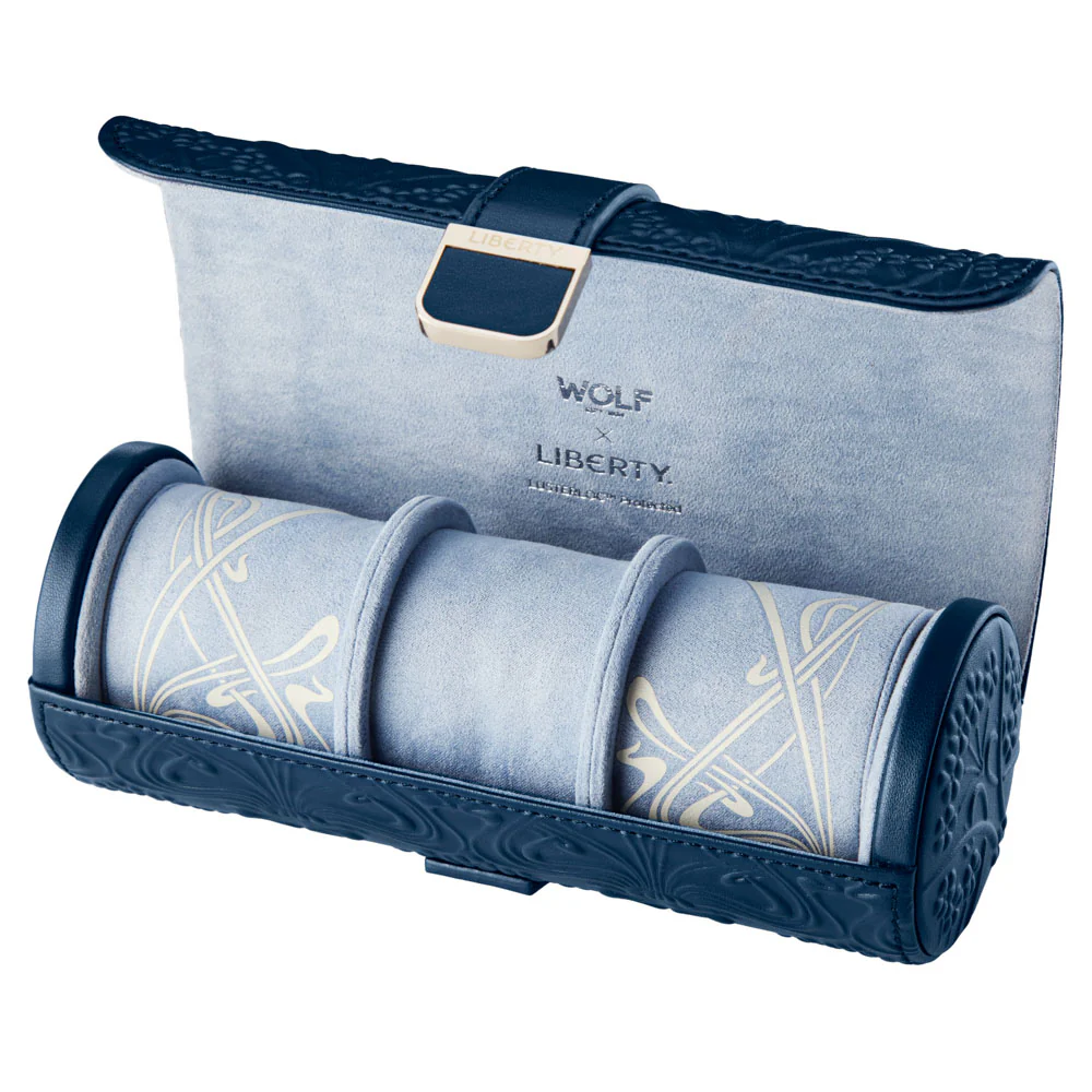 WOLF X LIBERTY All Over Ianthe Navy Triple Watch Roll - Image 2