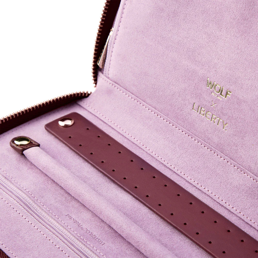 WOLF X LIBERTY Ianthe Burgundy Travel Jewellery Portfolio - Image 5