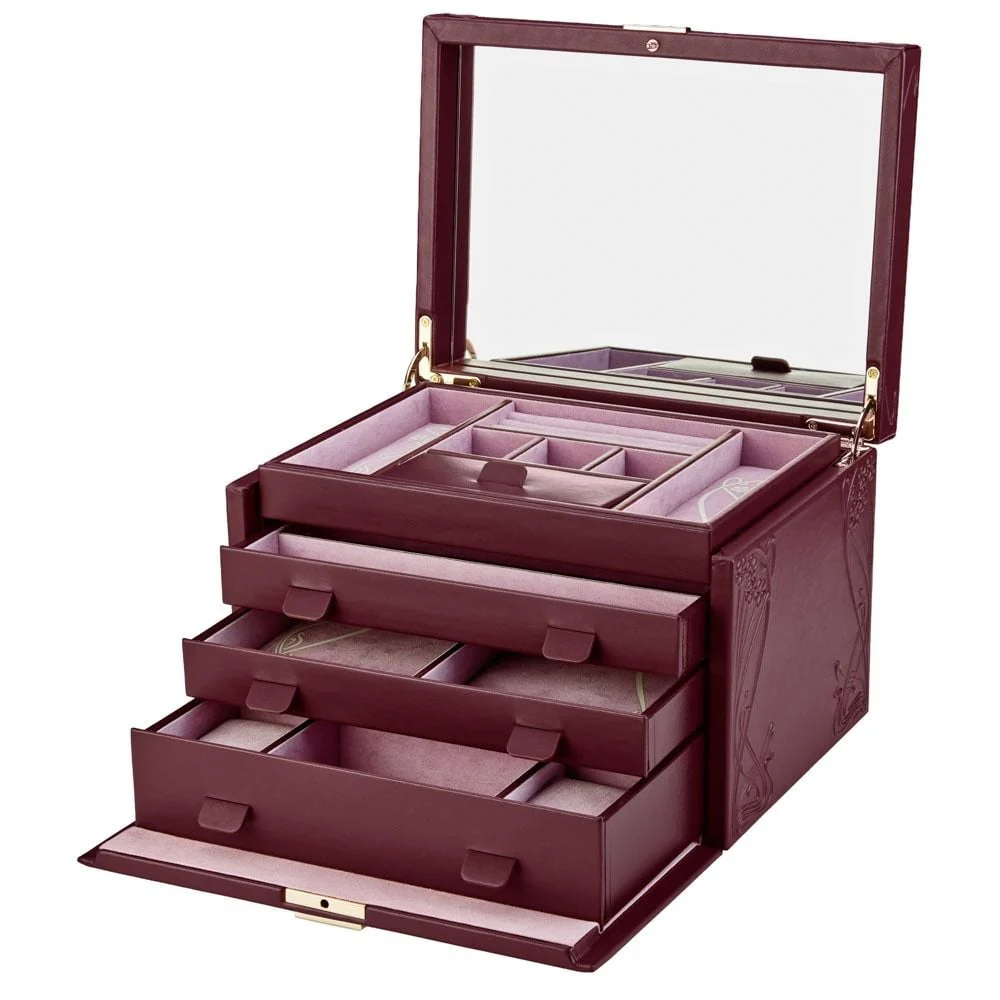 WOLF X LIBERTY Ianthe Large Jewellery Box - Burgundy- ONLINE EXCLUSIVE - Image 3