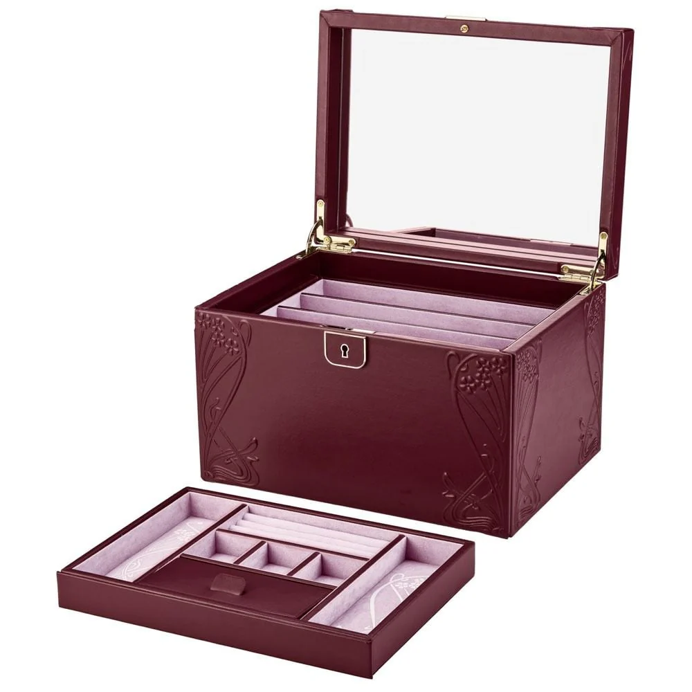 WOLF X LIBERTY Ianthe Large Jewellery Box - Burgundy- ONLINE EXCLUSIVE - Image 6