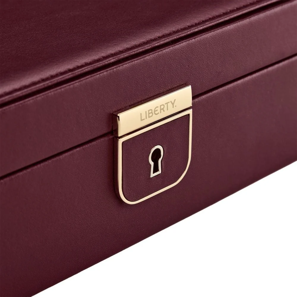 WOLF X LIBERTY Ianthe Medium Jewellery Box - Burgundy - ONLINE EXCLUSIVE - Image 2