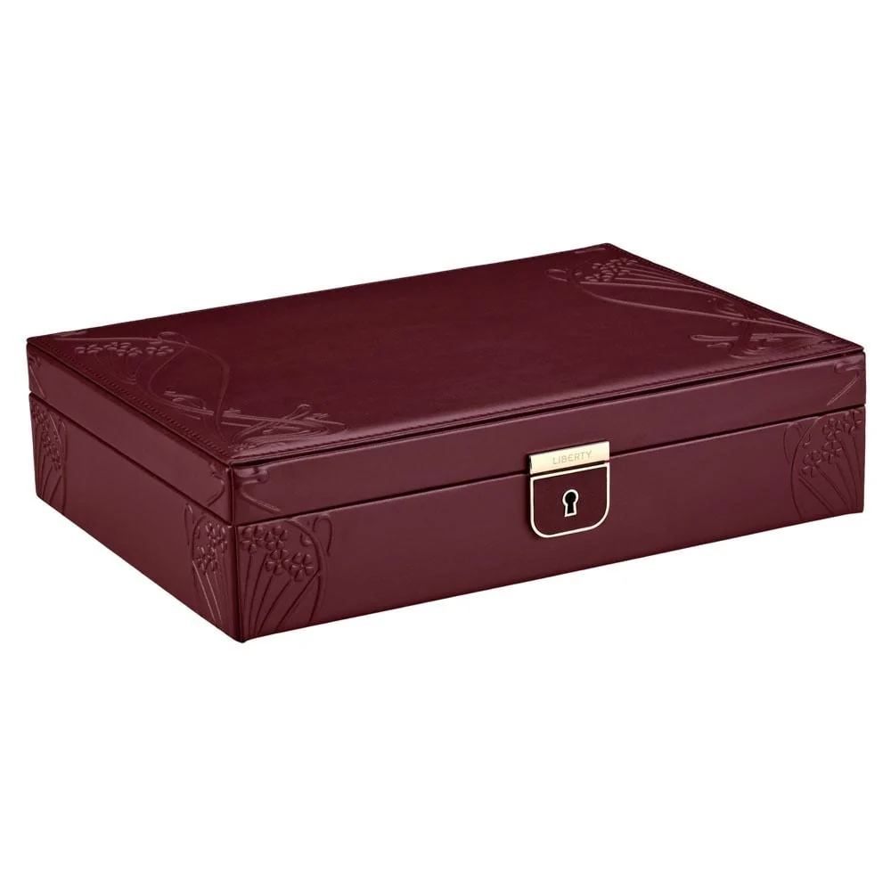 WOLF X LIBERTY Ianthe Medium Jewellery Box - Burgundy - ONLINE EXCLUSIVE - Image 3