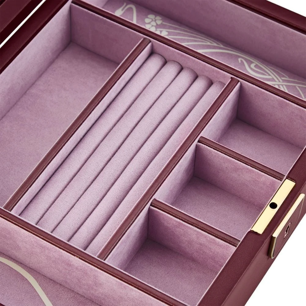 WOLF X LIBERTY Ianthe Medium Jewellery Box - Burgundy - ONLINE EXCLUSIVE - Image 4