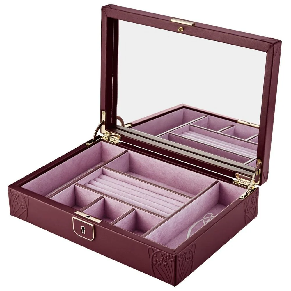 WOLF X LIBERTY Ianthe Medium Jewellery Box - Burgundy - ONLINE EXCLUSIVE - Image 5