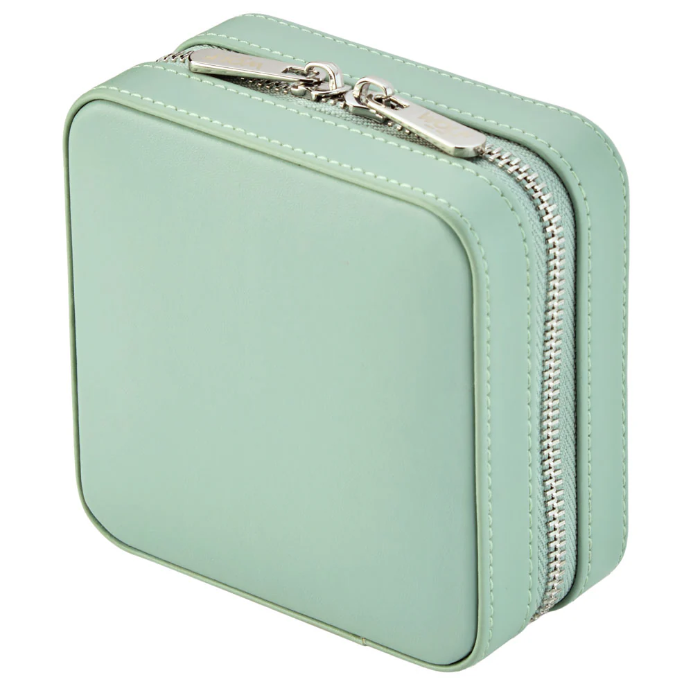 WOLF X LIBERTY Julia Interior Print Sage Green Small Travel Jewellery Zip Case - Image 3