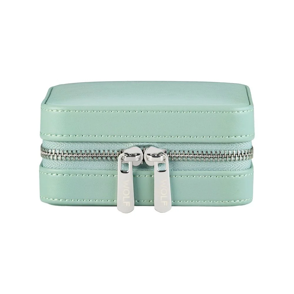 WOLF X LIBERTY Julia Interior Print Small Travel Jewellery Zip Case - Sage Green- ONLINE EXCLUSIVE - Image 3