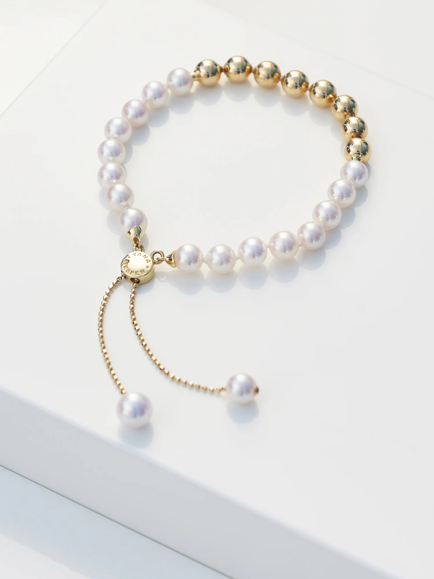 Yana Nesper Akoya Pearl 18ct Yellow Gold Bead Transformable Bracelet - Image 3