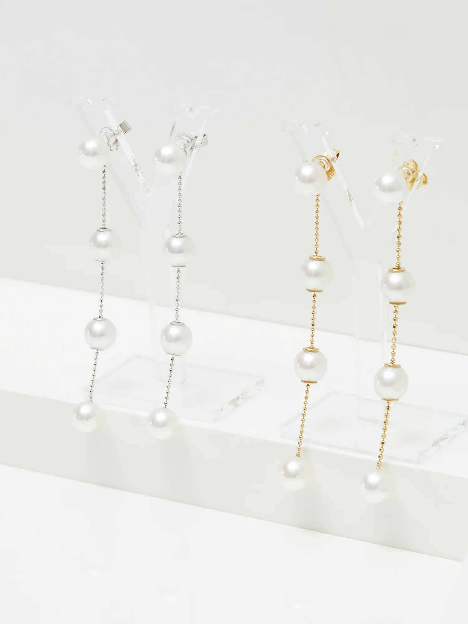 Yana Nesper Akoya Pearl 18ct Yellow Gold Chain Drop Earrings - Image 5