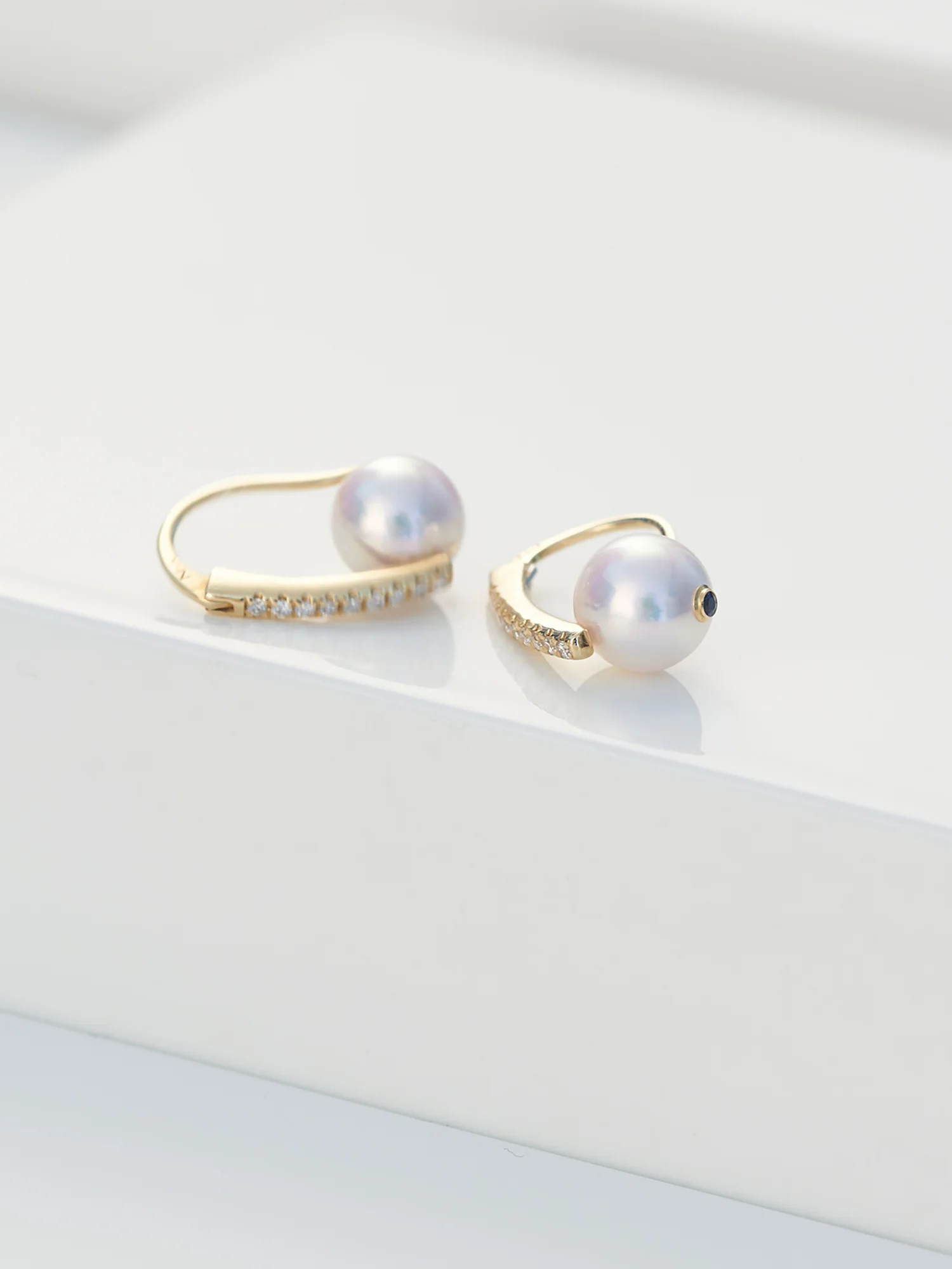 Yana Nesper Akoya Pearl and Diamond 18ct Yellow Gold Drop Earrings - Image 2