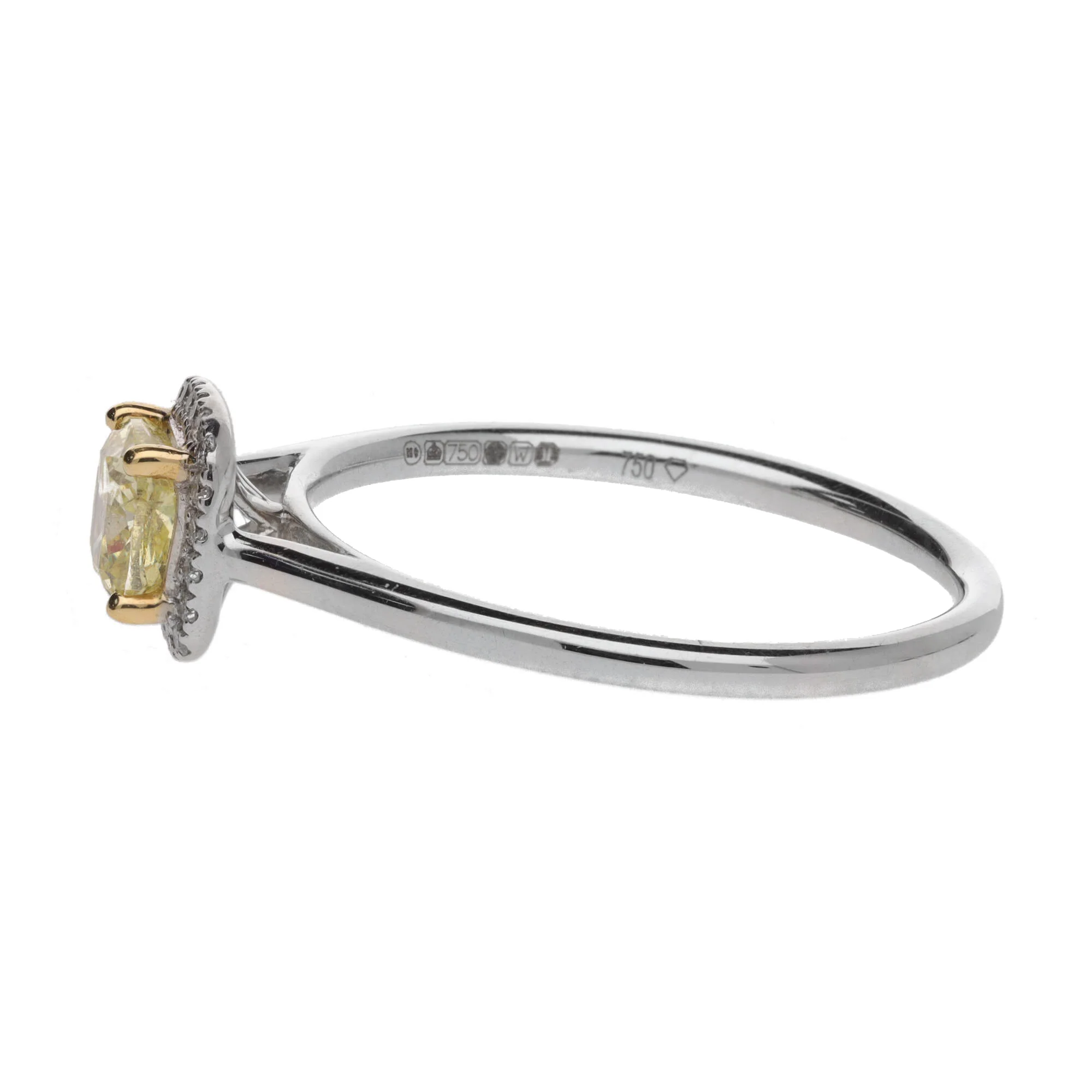 Yellow Diamond 18ct Yellow and White Gold Cluster Ring - Image 4